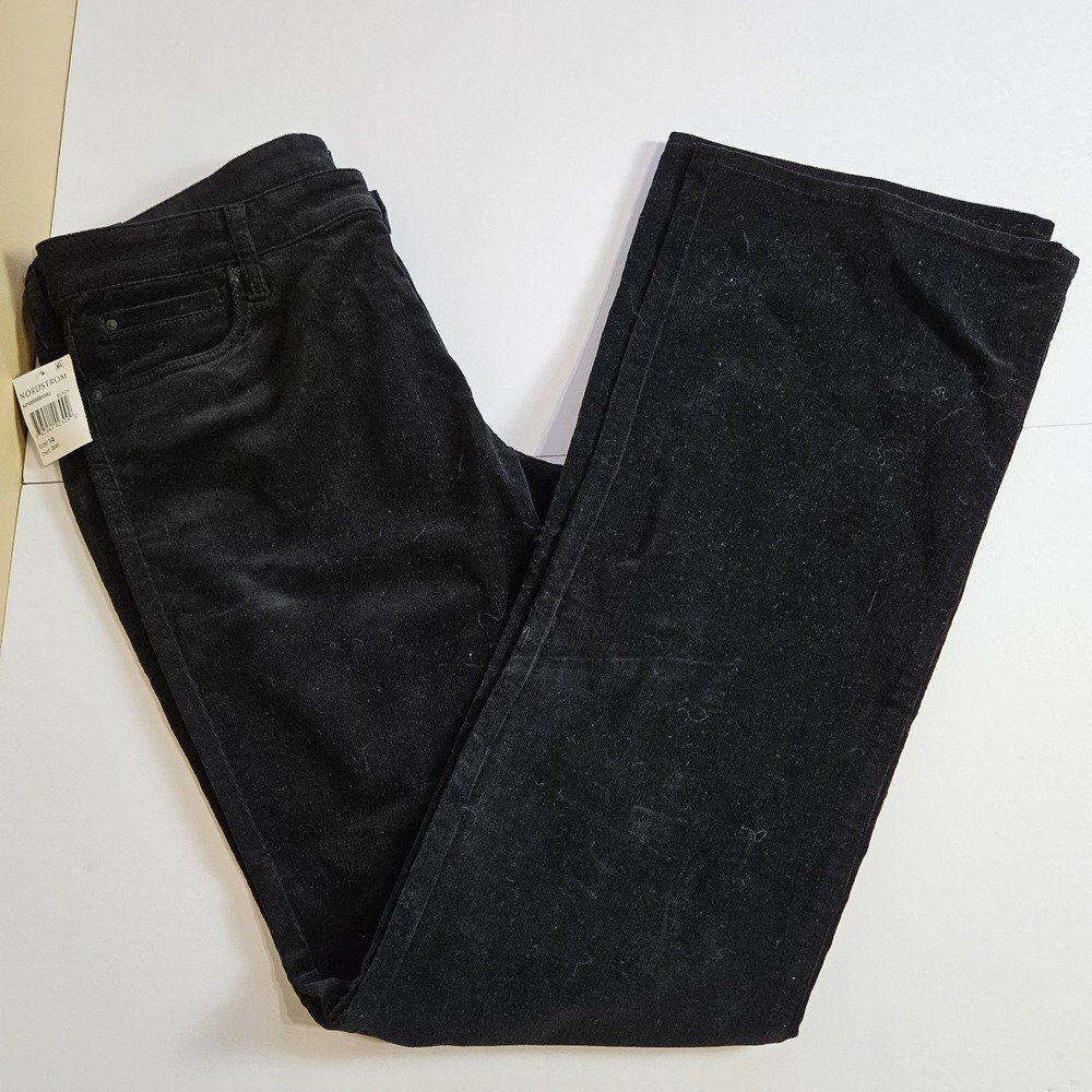 KUT From The Kloth Karen Bootcut Corduroy Pants Womens 14 Black NWT